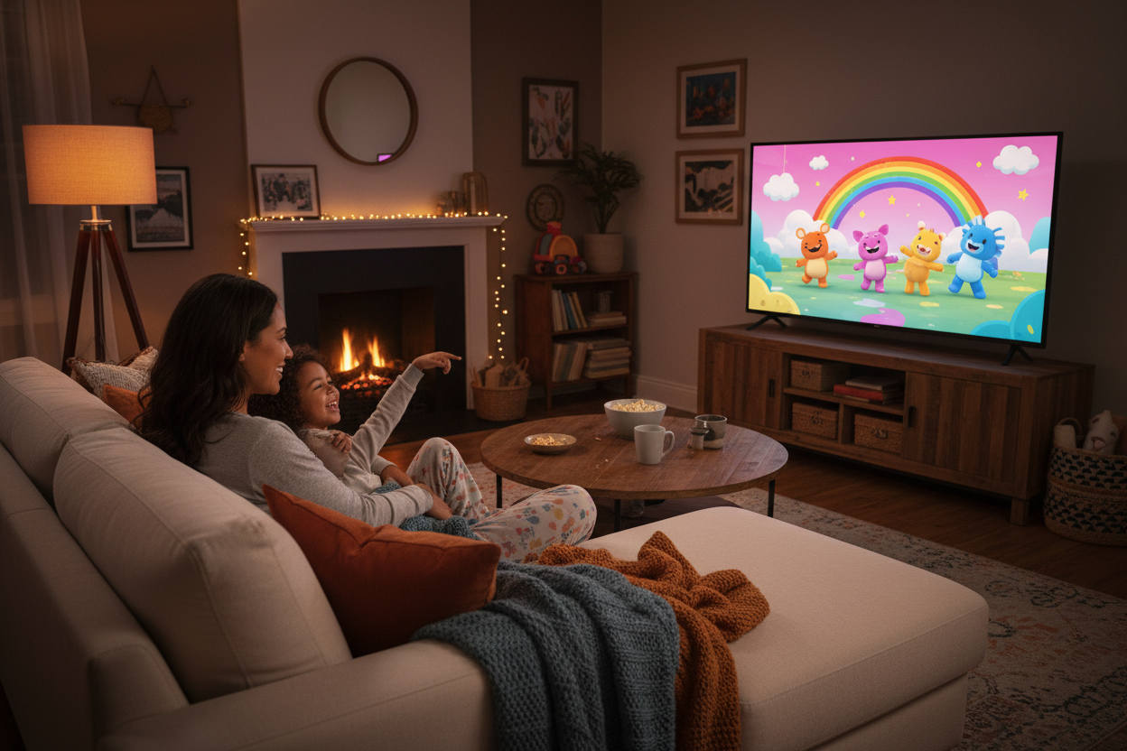 watch Cartoon with my child on tv